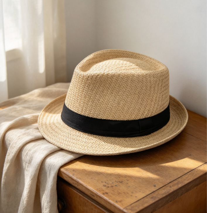 Classic Straw Sun Hat for Men Summer Beach Travel Outdoor