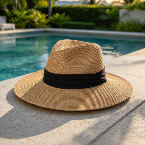 Wide Brim Straw Sun Hat for Women Roll Up Beach Hat