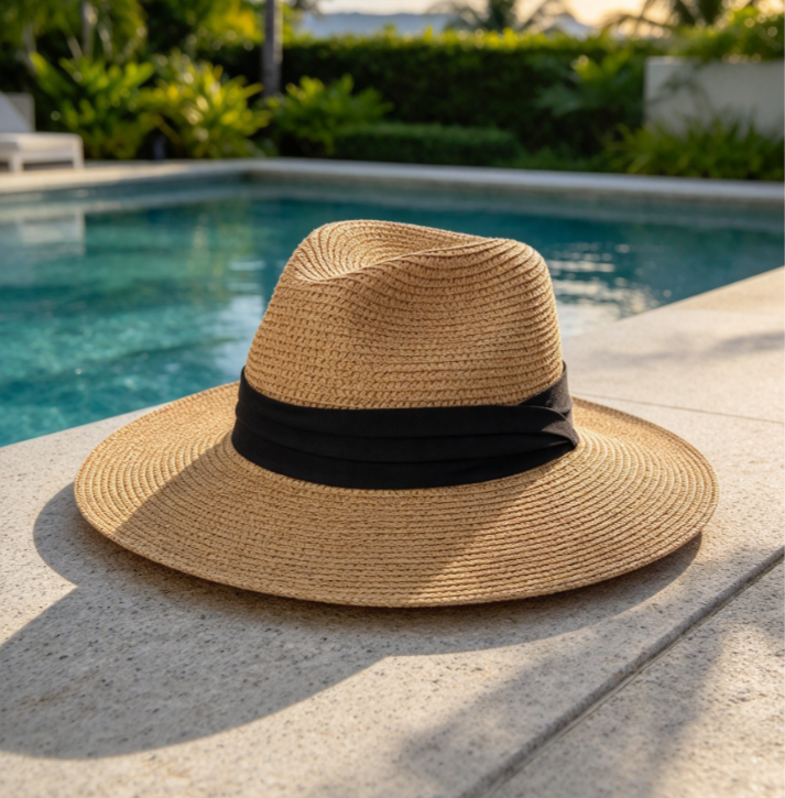 Wide Brim Straw Sun Hat for Women Roll Up Beach Hat
