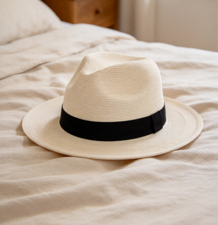 Fine Braid Straw Beach Sun Hat Wide Brim Lightweight Summer Hat