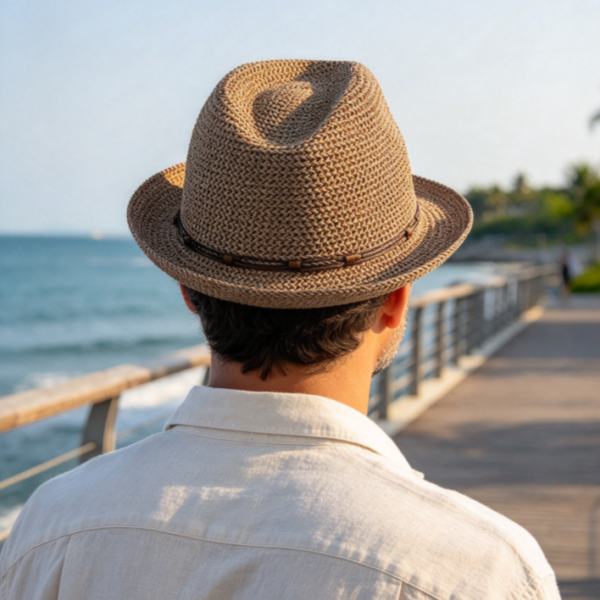 Packable Short Brim Straw Sun Hat for Women Adjustable Beach Hat