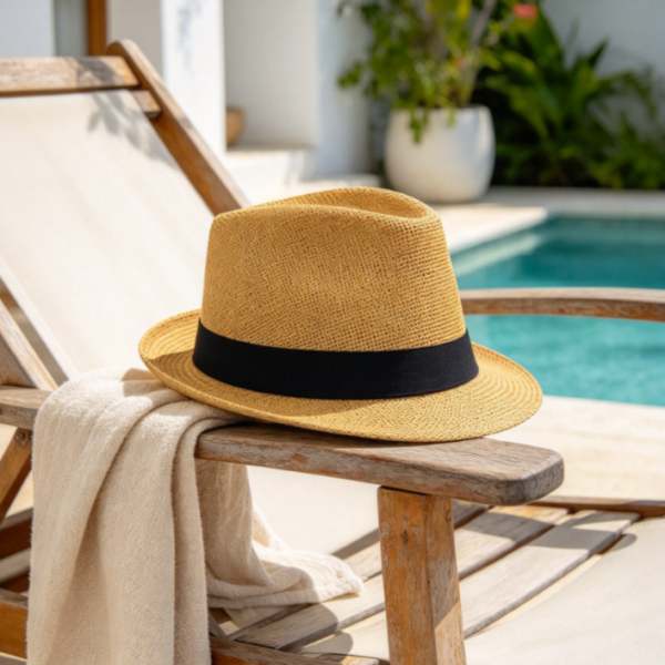 Men’s Short Brim Straw Hat Summer Beach Casual Sun Hat