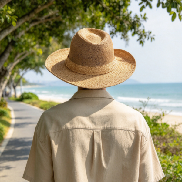 Wide Brim Straw Sun Hat Unisex Beach Outdoor Fishing Hat