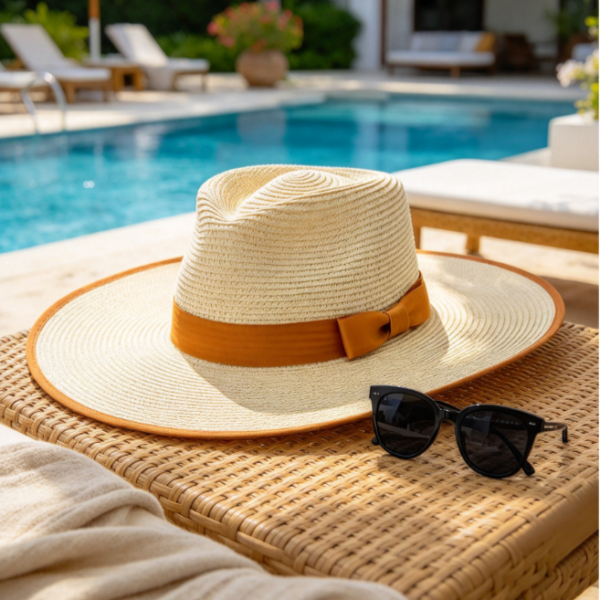 Unisex Wide Brim Straw Hat Classic Summer Beach Sun Hat