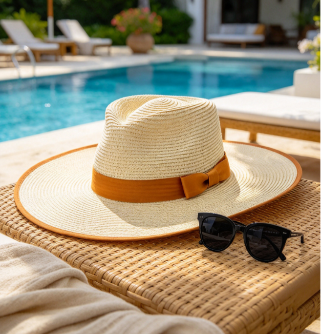 Unisex Wide Brim Straw Hat Classic Summer Beach Sun Hat