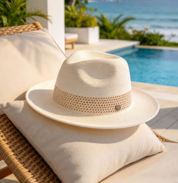 Fine Braid Straw Beach Hat Lightweight Sun Hat for Men Women