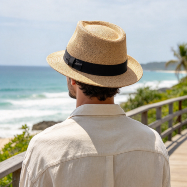 Short Brim Straw Hat for Men Women Classic Summer Beach Hat