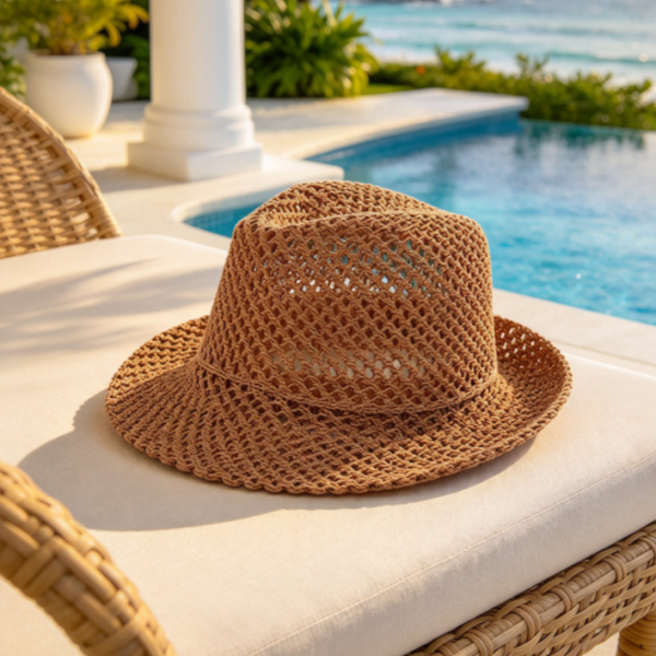 Retro Woven Straw Sun Hat Lightweight Breathable Summer Beach Hat