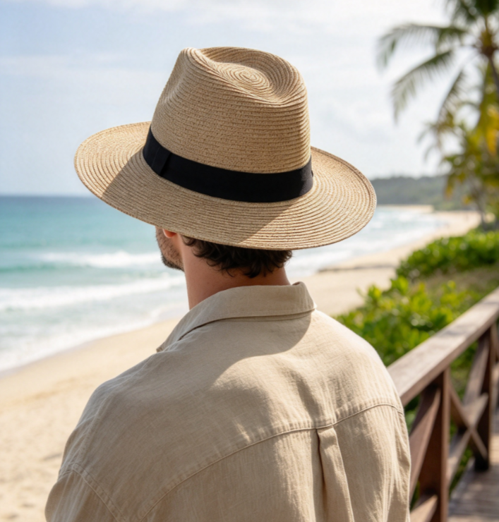 Packable Straw Sun Hat Adjustable Unisex Summer Beach Travel Hat