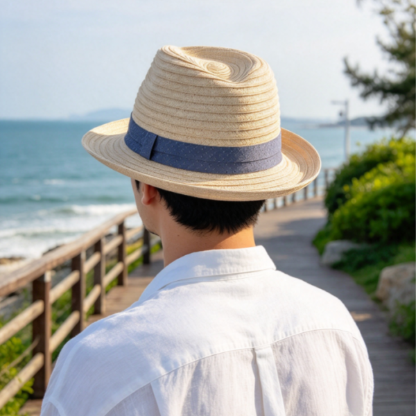 Adjustable Straw Sun Hat for Men Summer Outdoor Beach Hat
