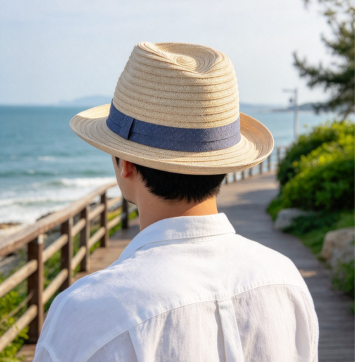 Adjustable Straw Sun Hat for Men Summer Outdoor Beach Hat