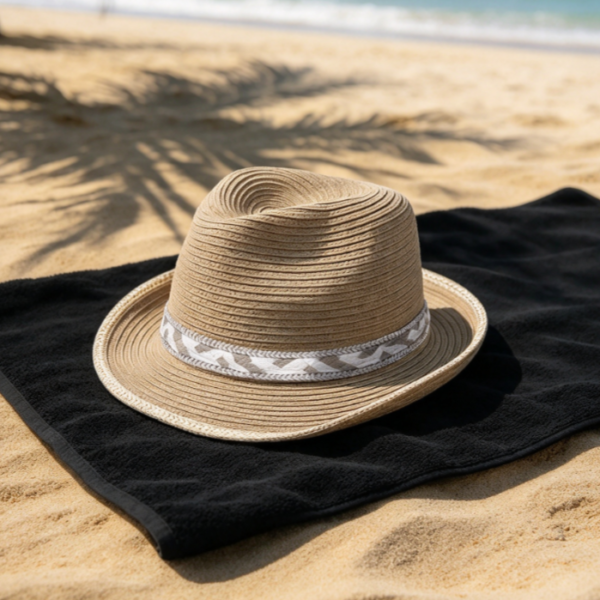 Adjustable Short Brim Packable Straw Sun Hat for Women