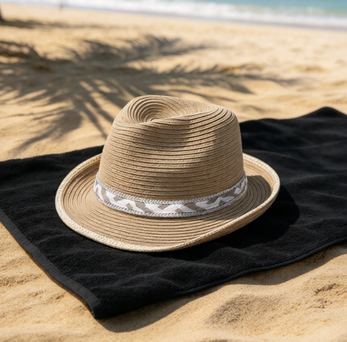 Adjustable Short Brim Packable Straw Sun Hat for Women