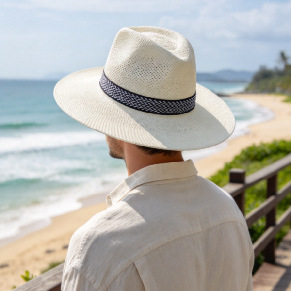 Men’s Wide Brim Straw Sun Hat Breathable Summer Outdoor Hat