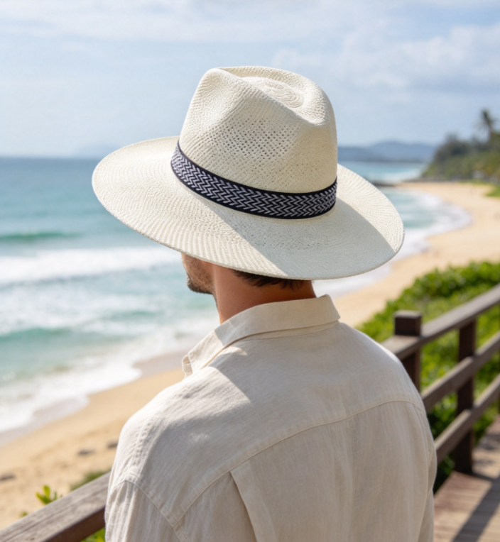 Men's Wide Brim Straw Sun Hat Breathable Summer Outdoor Hat