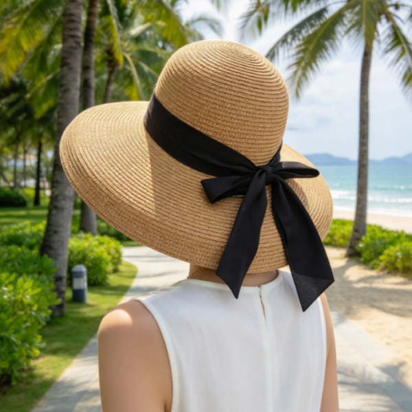 Women’s Floppy Wide Brim Straw Beach Sun Hat Packable