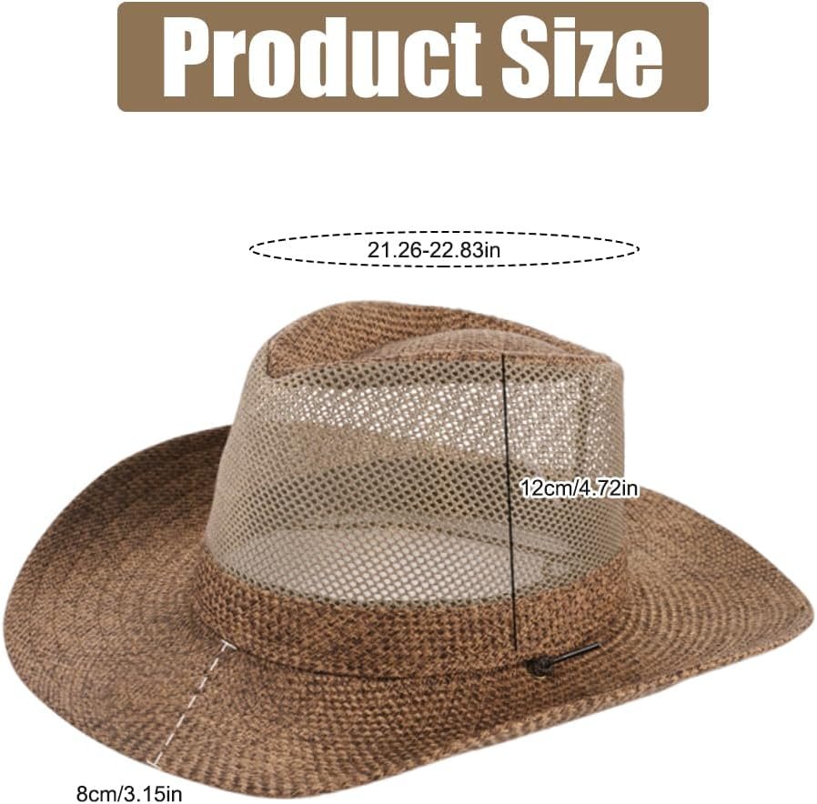 Wide Brim Straw Sun Hat Unisex Summer Beach Protection Hat - Image 2