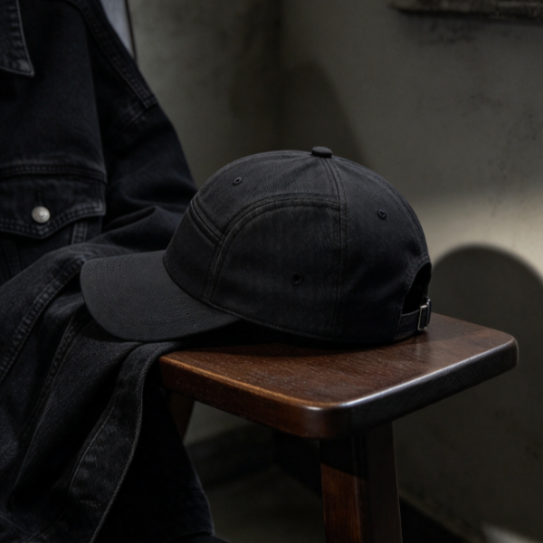 Low-Profile Five-Panel Washed Cotton Short-Brim Baseball Cap