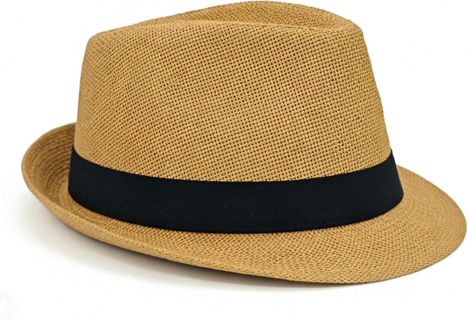 Men's Short Brim Straw Hat Summer Beach Casual Sun Hat - Image 2