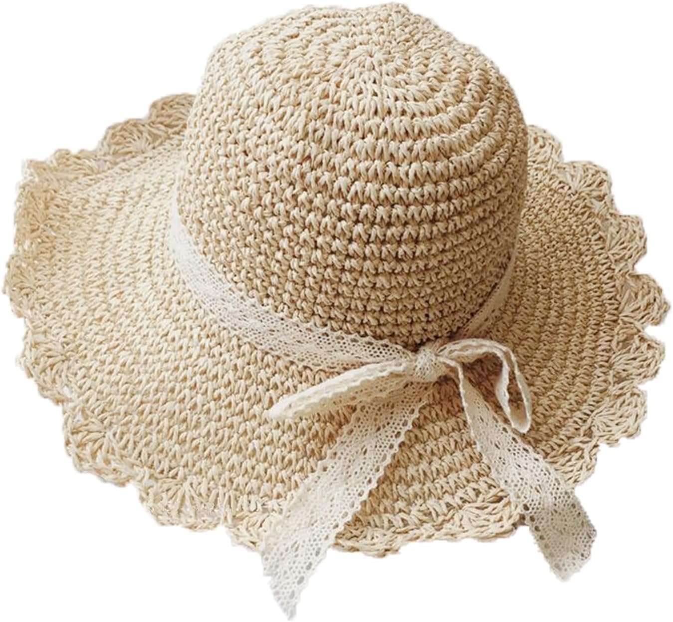 Wide Brim Straw Bucket Sun Hat Packable Summer Travel Beach Hat - Image 2