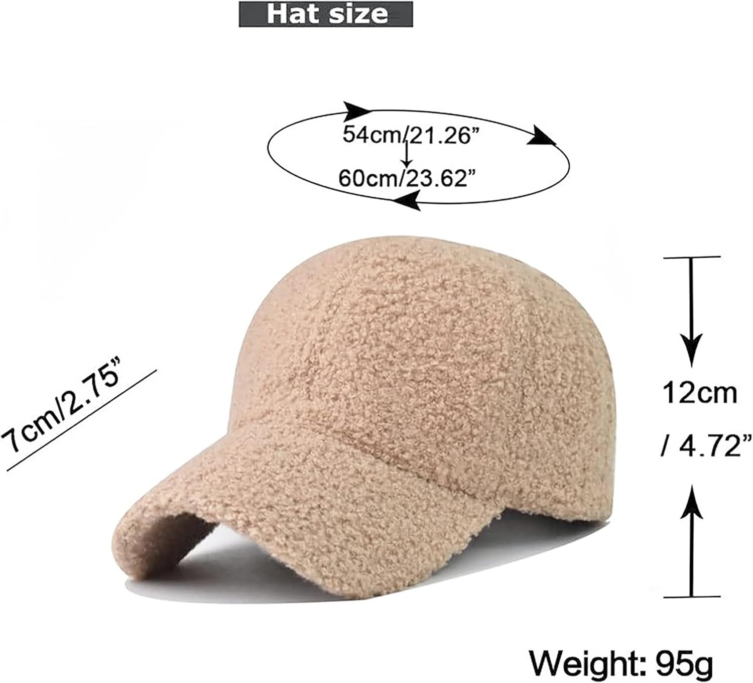 Warm Lamb Wool Winter Baseball Cap - Image 2