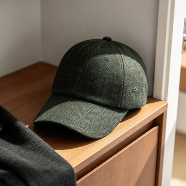 Adjustable Wool Tweed Baseball Cap