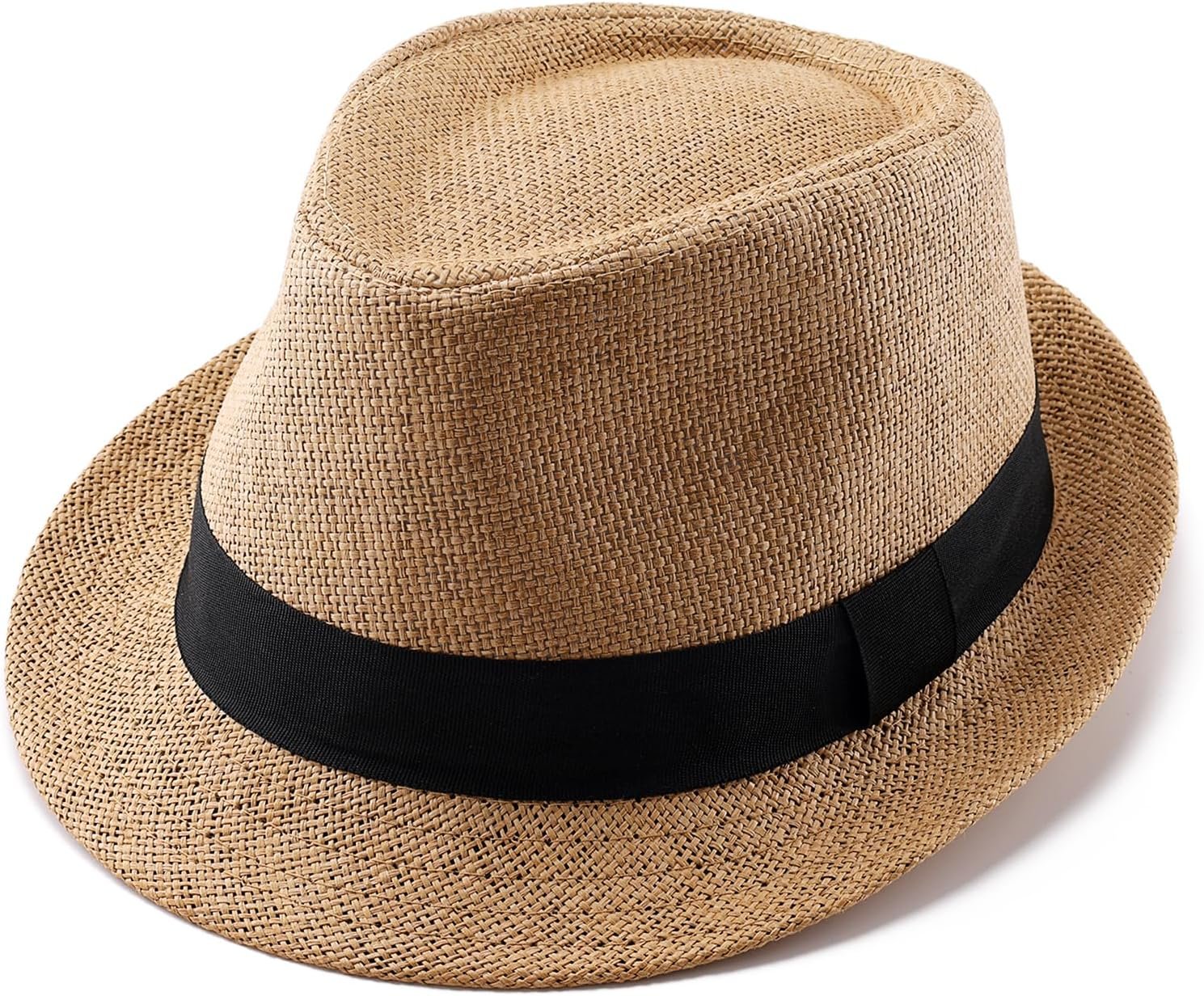 Short Brim Straw Hat for Men Women Classic Summer Beach Hat - Image 2