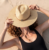 Wide Brim Straw Sun Hat Adjustable Outdoor Beach Travel Hat